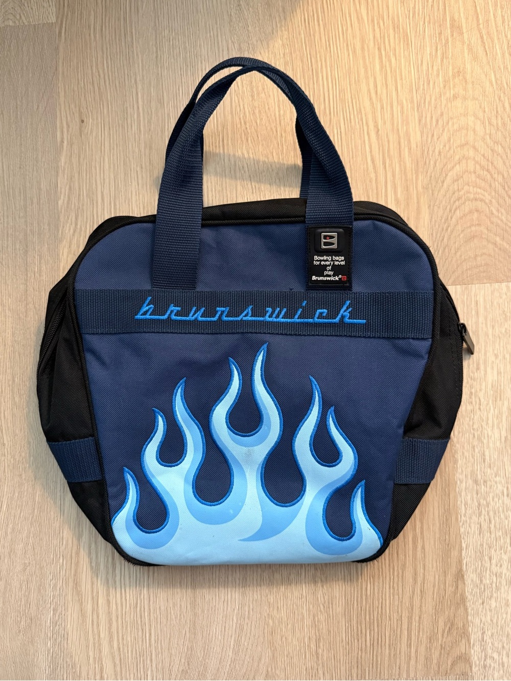Vintage Brunswick Blue Flame Bowling Bag